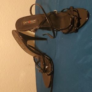 Black Patent Pleaser strappy sandals